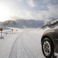 Car in winterlandscape