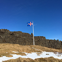 Thingvellir flag at logberg